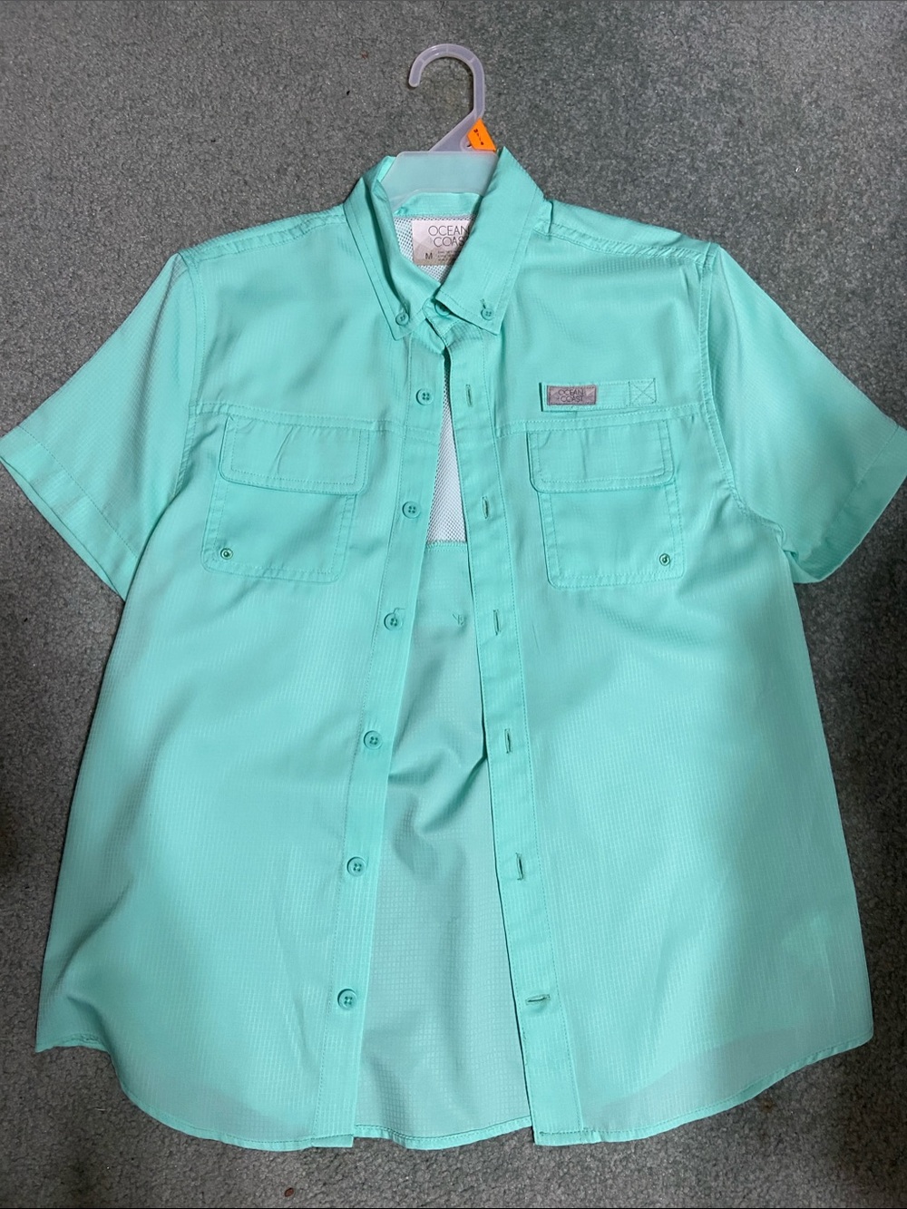 Ocean Coast Boys' Short Sleeve Button-Down Shirt in Mint